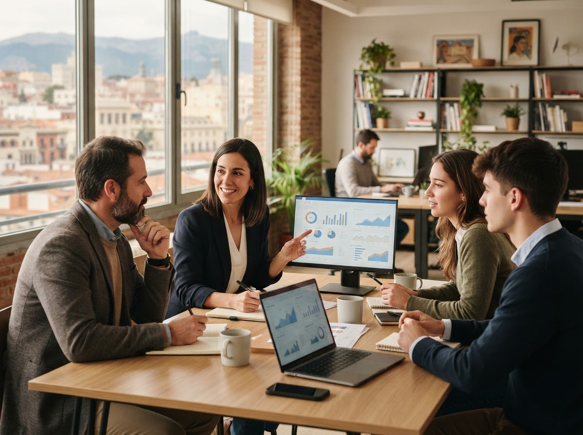 Cumbranza Partners — equipo de análisis revisando modelos de datos financieros
